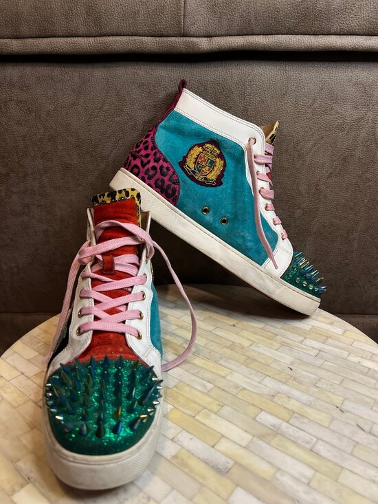 Christian Louboutin Lou Spikes Multicolor High-Top Sneakers main image 6